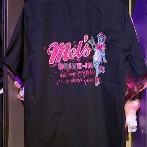 Universal Halloween Horror Nights 2025 Mel's Die In Diner Bowling Shirt LARGE